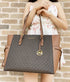Michael Kors Gilly Large Jet Set Travel Drawstring Tote Brown MK Signature Michael Kors Handbags & Purses